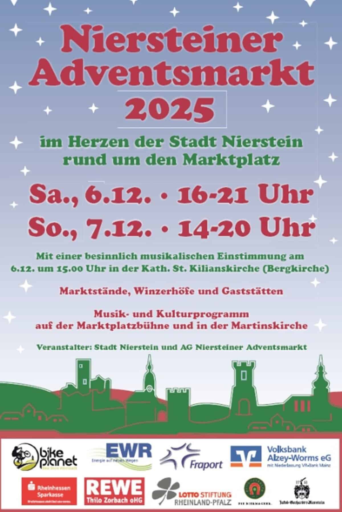 Abbildung des Flyer vom Niersteiner Adventsmarkt 2025