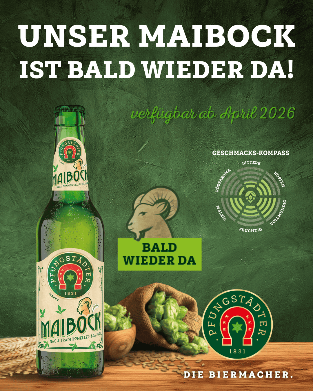 Dekoratives Bild mit Flasche Maibock