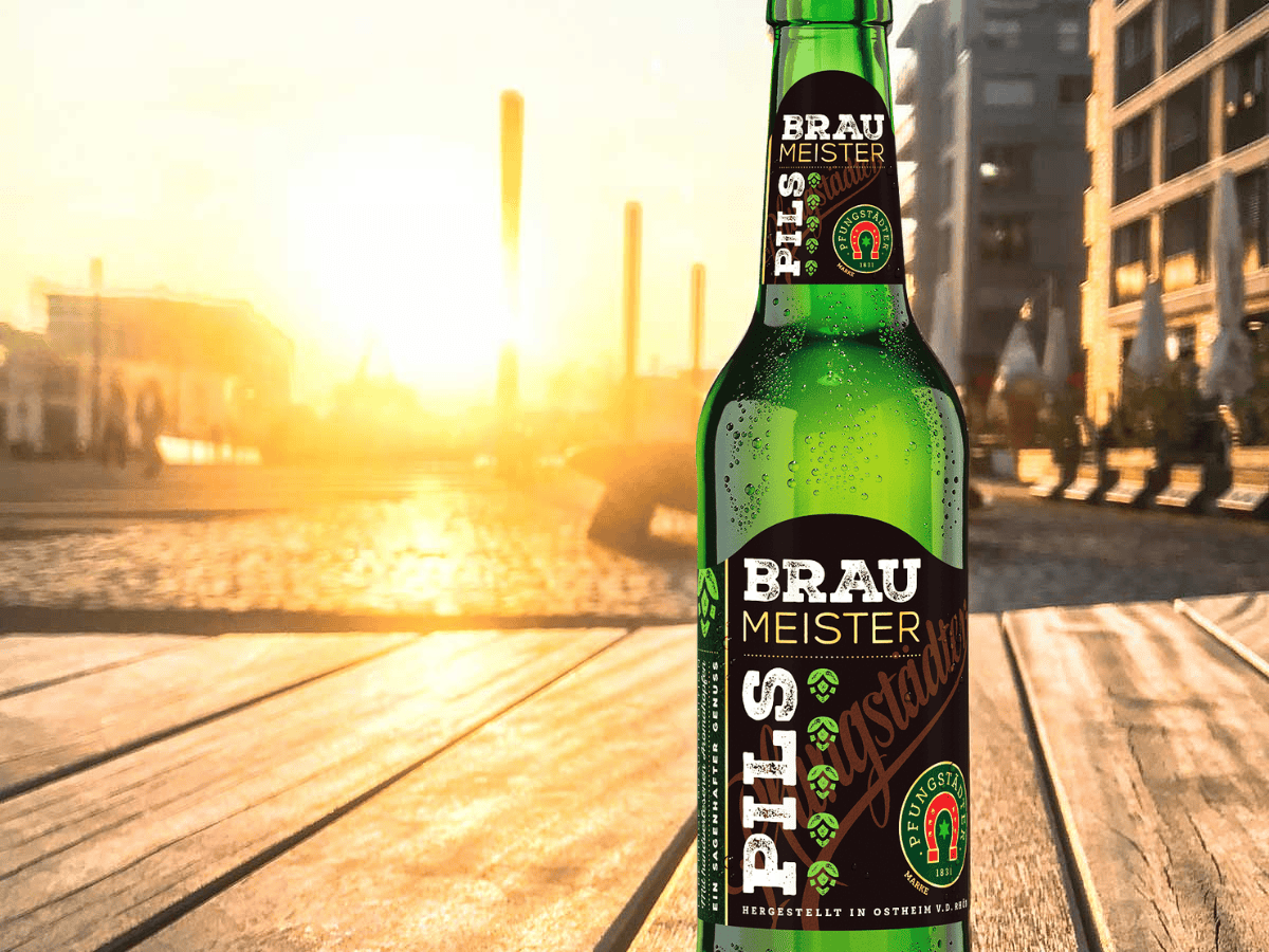 Dekoratives Bild mit Flaschenabbildung Pfungstädter Braumeister-Pils 0,33l